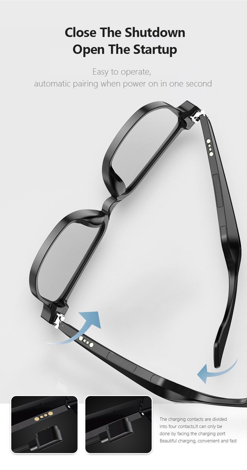 Chytré brýle Chytré brýle Bluetooth Sluneční brýle pro hovory Hudba Cyklistika Venkovní čočky Anti Blue Light_voghion.com