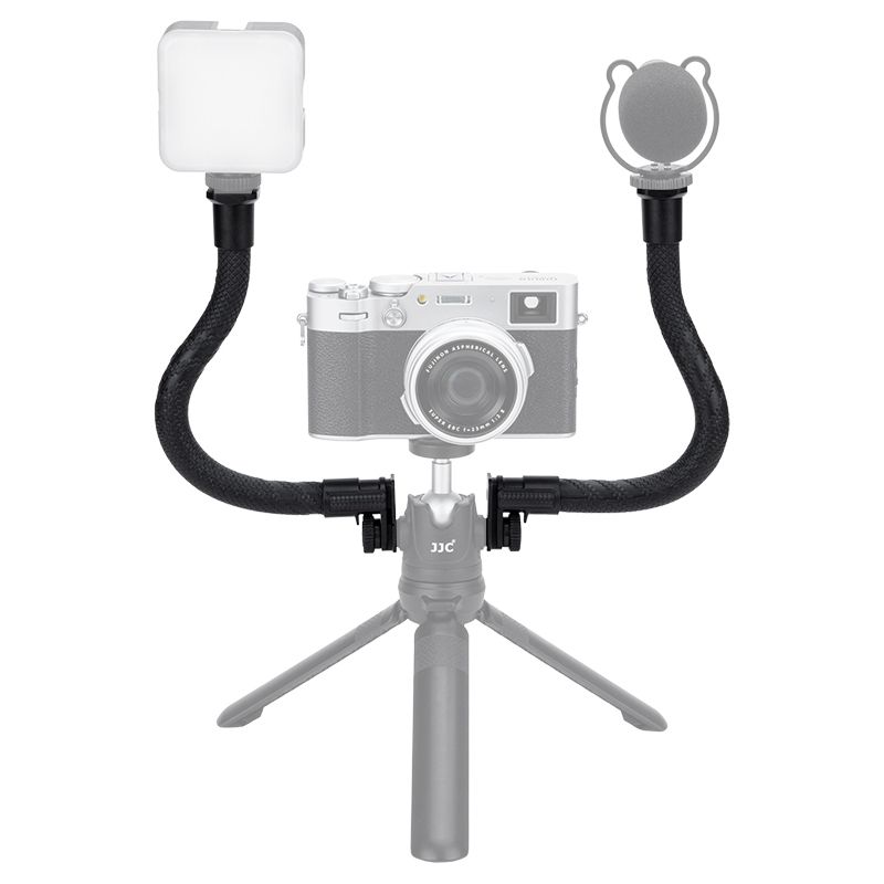 JJC 2Pcs Flexible with Cold Shoe Camera Mount Telescc Extension Arm for LED Light Microphone Vlog_voghion.com