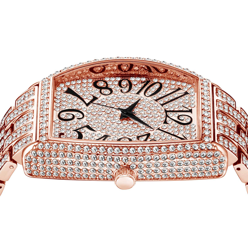 Fashion Diamond Barrel Shaped Full Diamond Large Dial Quartz Men's Watch_voghion.com