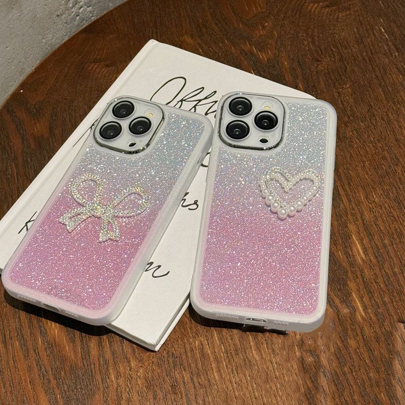 Diamond Bow Heart Telefoonhoesje Voor Xiaomi Redmi 10 Note9 9s Note10s 10A 9 9A 9C 7 Note 8 Pro Siliconen Glitterhoes_voghion.com