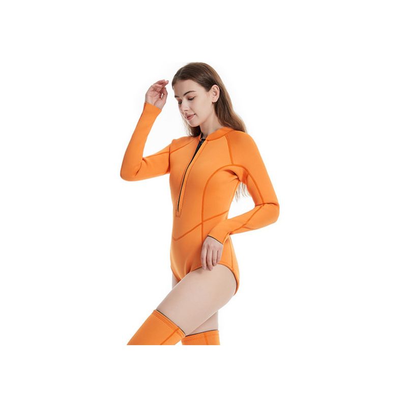 3mm Erwachsene einteiliges Langarm Anzug Frauen Schnorcheln Surfen Tauchen Badeanzug_voghion.com