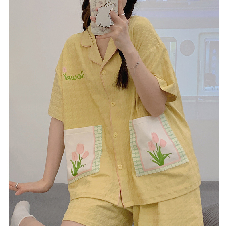 2023 new summer pajamas sweet and comfortable short-sleeved shorts home summer suit_voghion.com