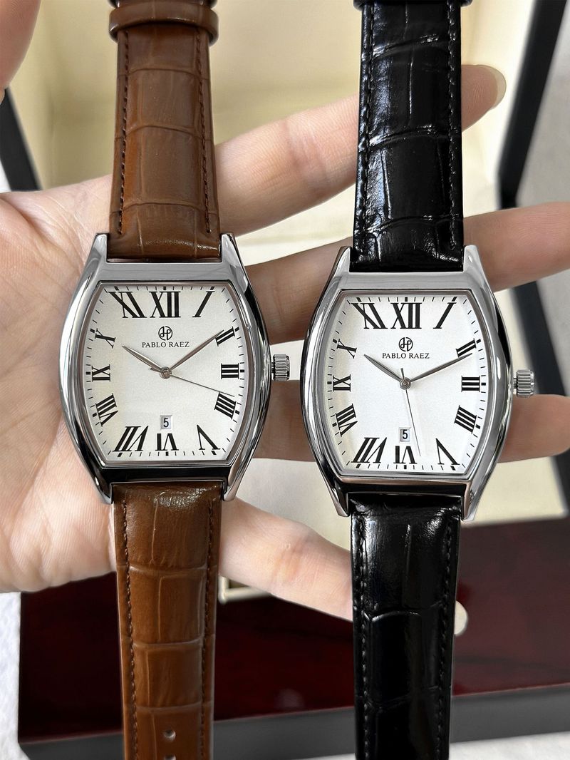 Herrenuhren Persönlichkeitsuhr Quadratische Platte Wasserdichter Gürtel Weinfassuhr Einfache Lässige Temperament Herrenuhr_voghion.com