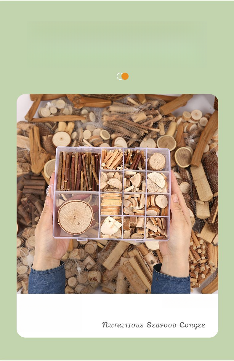 Small DIY Handcraft Preschool Kindergarten Art Area Natural Log Wooden Blocks Set Materials Dry Branches_voghion.com