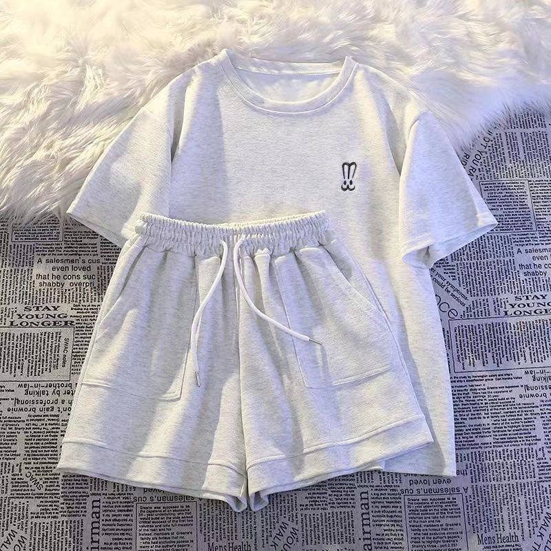 Ensemble deux pièces short ample à manches courtes pour femme_voghion.com