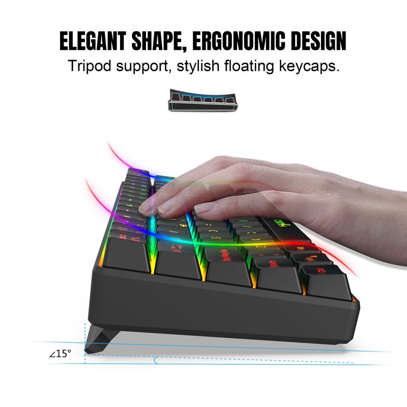 Tastiera da gioco cablata retroilluminata RGB a 69 tasti in spagnolo/inglese in offerta speciale, design compatto al 68%, un gadget indispensabile per chi lavora in ufficio e_voghion.com