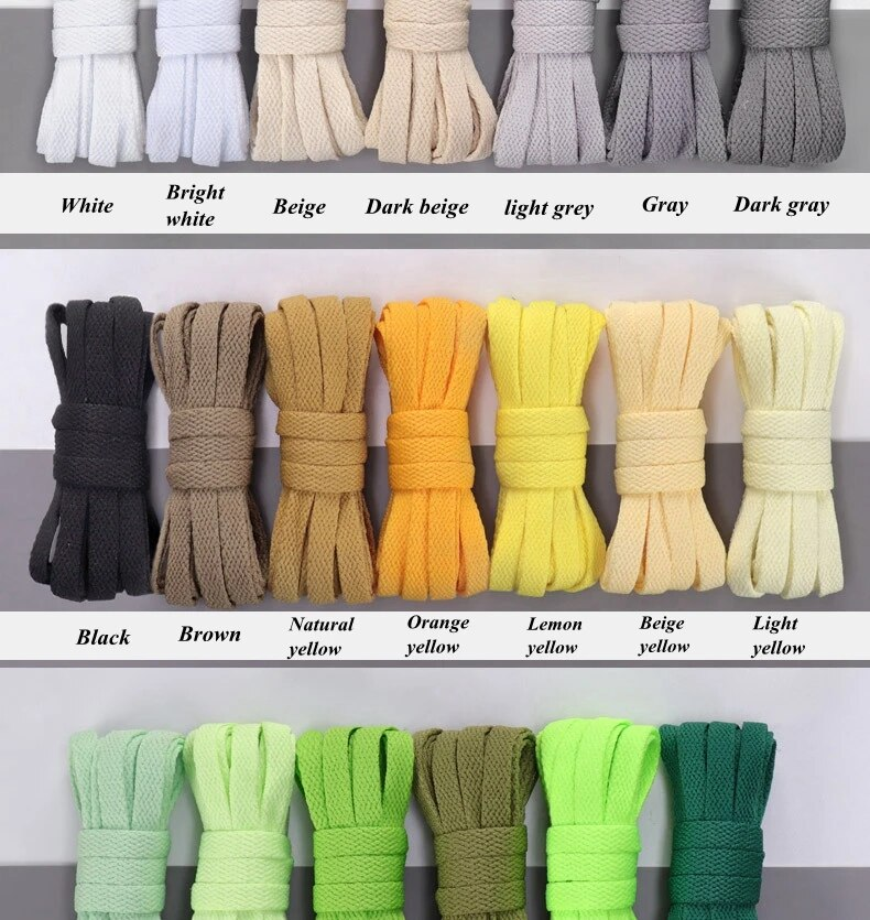 Scarpe da ginnastica piatte Lacci per scarpe Lacci per scarpe in tela Colore bianco nero Lacci per scarpe classiche 36 colori Accessori per lacci per scarpe_voghion.com