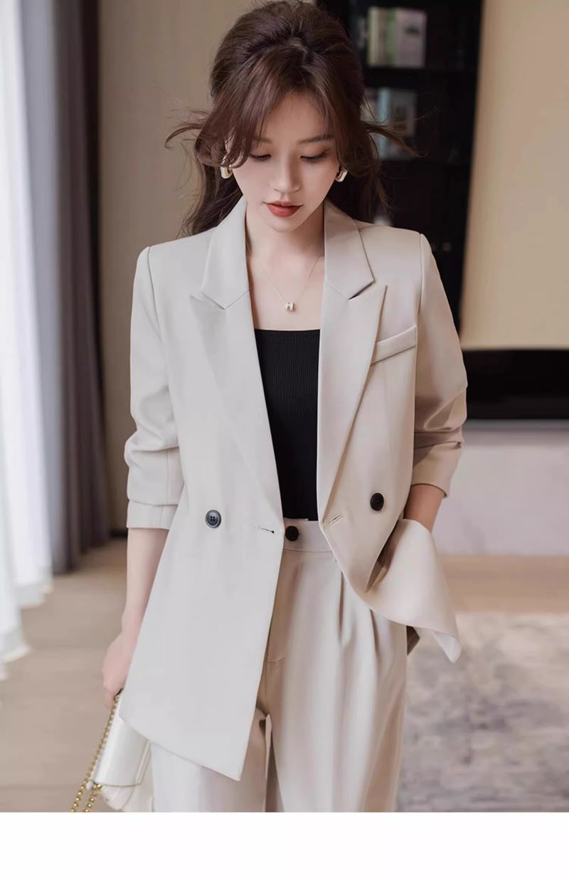 Schwarzer Anzug-Set für Damen, High-End-Feeling, 2025, neuer Frühling und Herbst, lässig, elegant, professionell, formeller Damenblazer_voghion.com