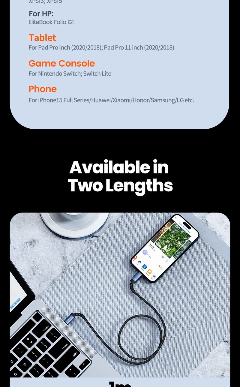 Toocki 60W Fast Charging Dual High Speed Cable Type C For IPhone 16 15 Pro Samsung Xiaomi 2M USB Charger Data Cord_voghion.com