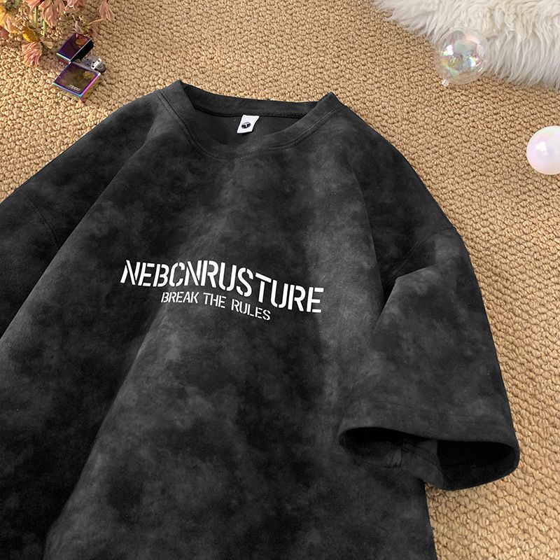 2025 Sommer Neues Modisches American Rascal Hübsches Tie Dye Gartenkragen T-Shirt Für Männer, Lose Große Größe Trendy_voghion.com