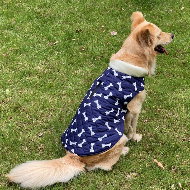 Pocket new pet clothes autumn and winter dog clothes vest cotton coat double sided wearable dog clothes coat clothing_voghion.com