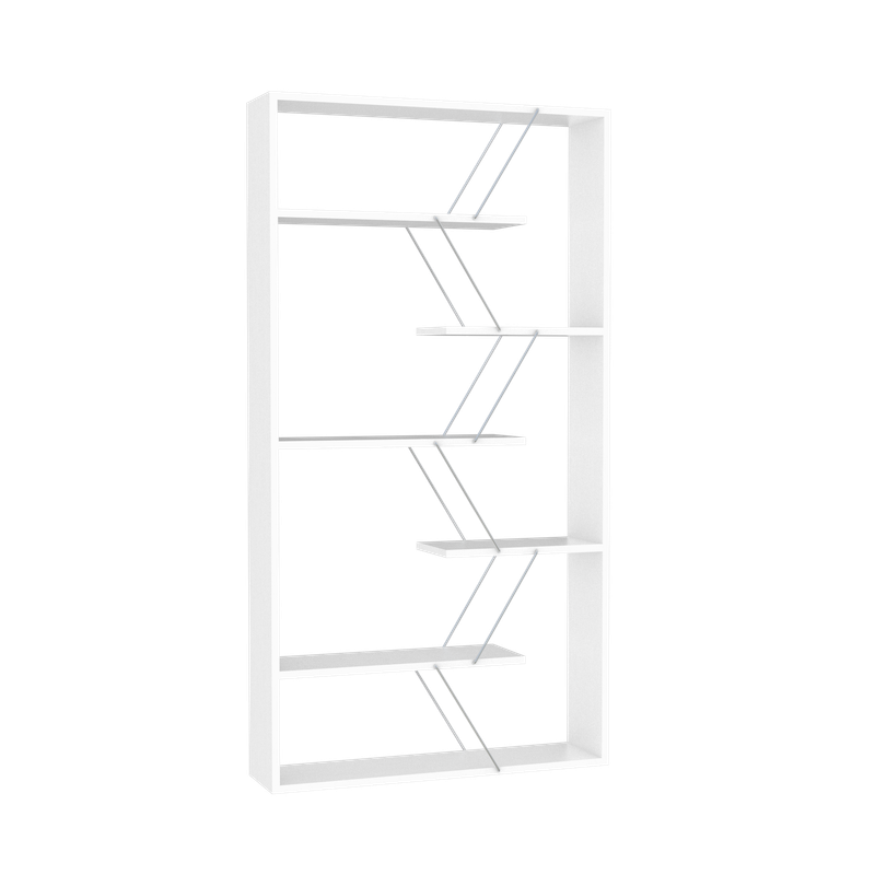Furnish Home Store Wood Frame Etagere Open Back 6 Shelves Bookcase Industrial Bookshelf for Office and Living Rooms Modern Bookcases Large Bookshelf O_voghion.com