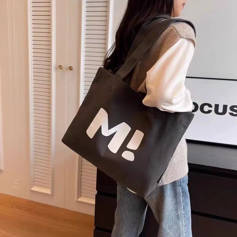 Borsa in tela per donna, grande capacità, robusta borsa per la spesa da supermercato, semplice e versatile, borsa tote monospalla_voghion.com