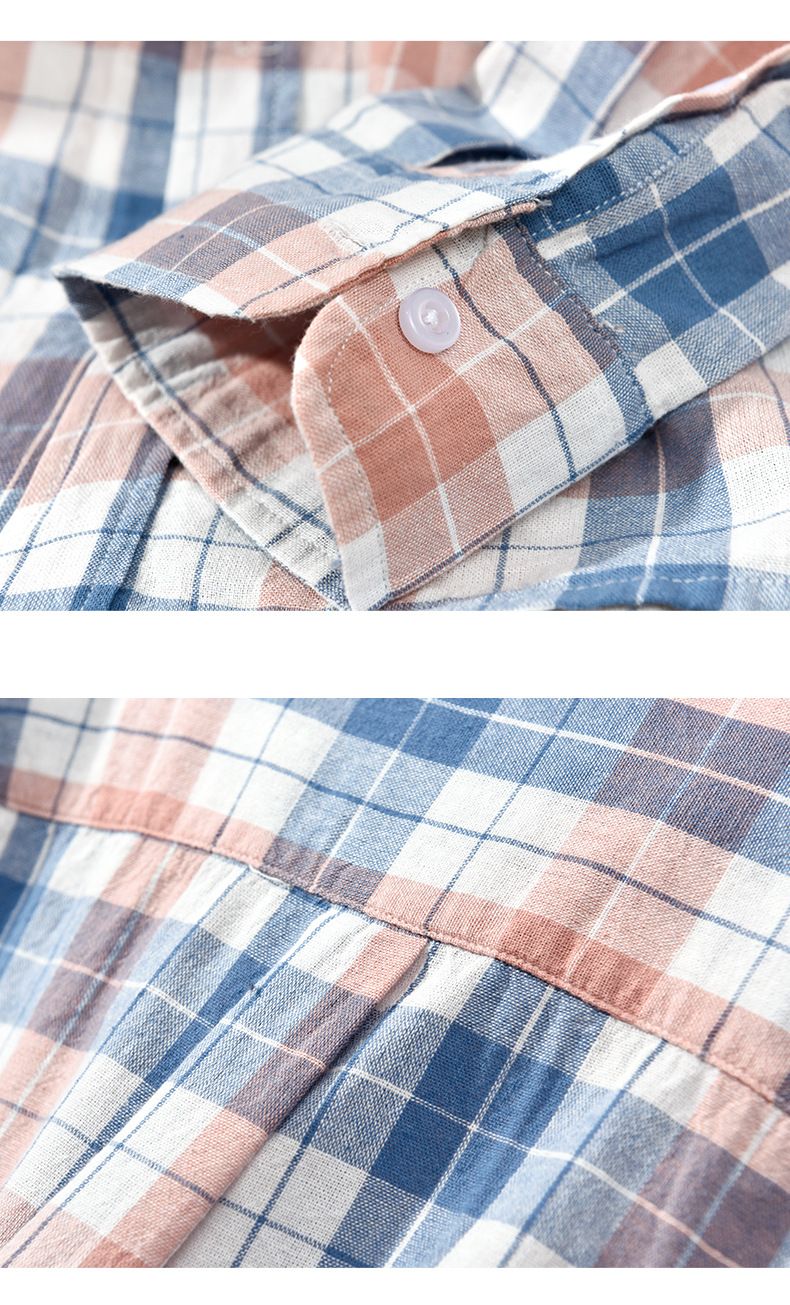 Men's Clothing Spring New Men's Casual Cotton Plaid Long Sleeved Shirt Jacket_voghion.com