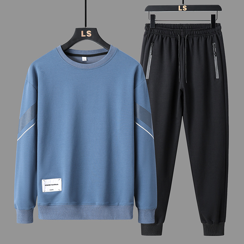 2023 New Autumn Men's Casual Sweatshirt Tracksuit Round Neck Sweatshirts Pants Men's Trendy Brand Sportswear Two-Piece Set_voghion.com