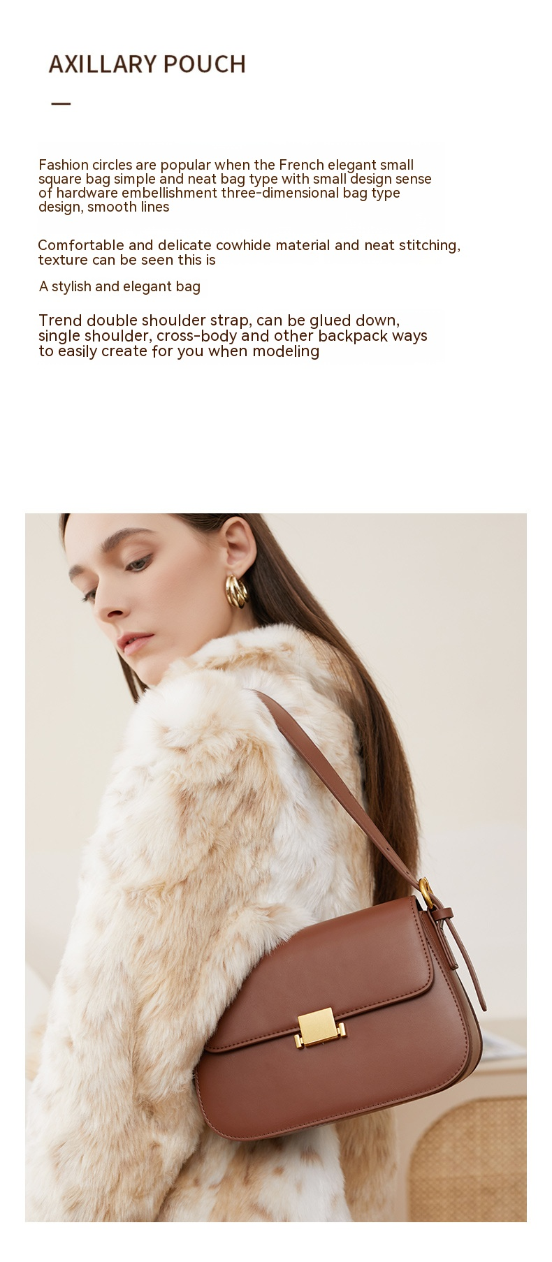 Senso del lusso Borsa da ascella dal design di nicchia Borsa da donna in pelle Nuova borsa tofu moda autunno e inverno Borsa a tracolla con una spalla_voghion.com