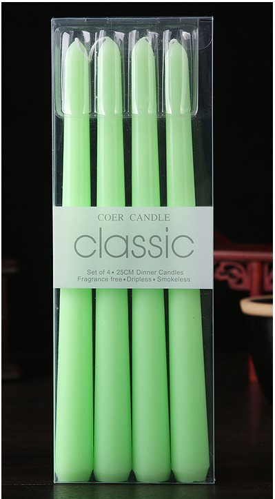 4 pieces/box cone shaped candles, European style red and white long rod candles, candlelight, dinner Western restaurant pillar wax_voghion.com