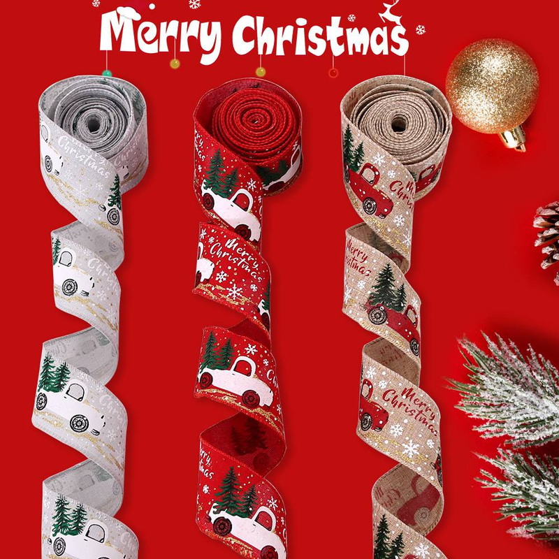 Kerstmis Nieuw Bedrukt Lint Kerstmis 2m Lint Kerstboom Decoratief Lint Kerstmis Decoratief Kleur Auto Lint_voghion.com