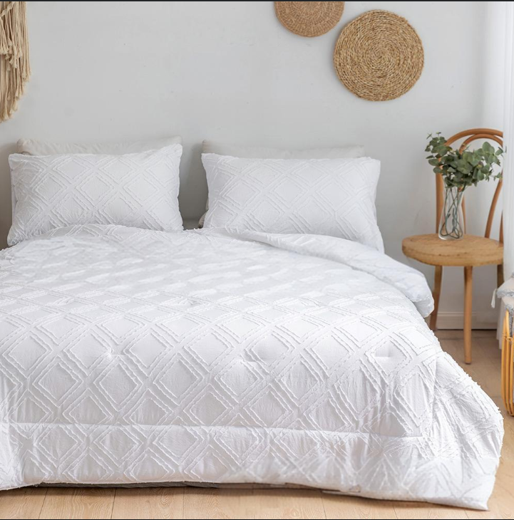 Boho Tufted Embroidery Duvet Cover Set Bedding Three Piece Set_voghion.com