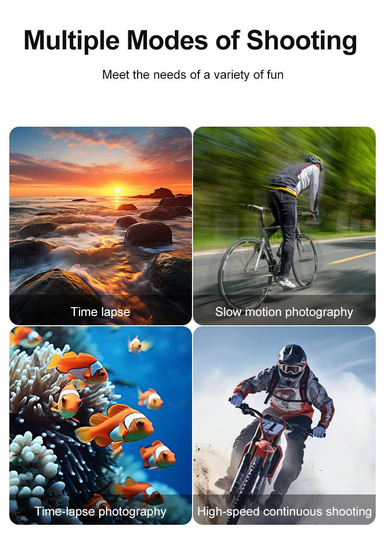 Caméra d'action extérieure haute définition 4K à double écran pour le cyclisme, la plongée, le camping et le selfie, livrée avec une carte mémoire de 64 Go._voghion.com
