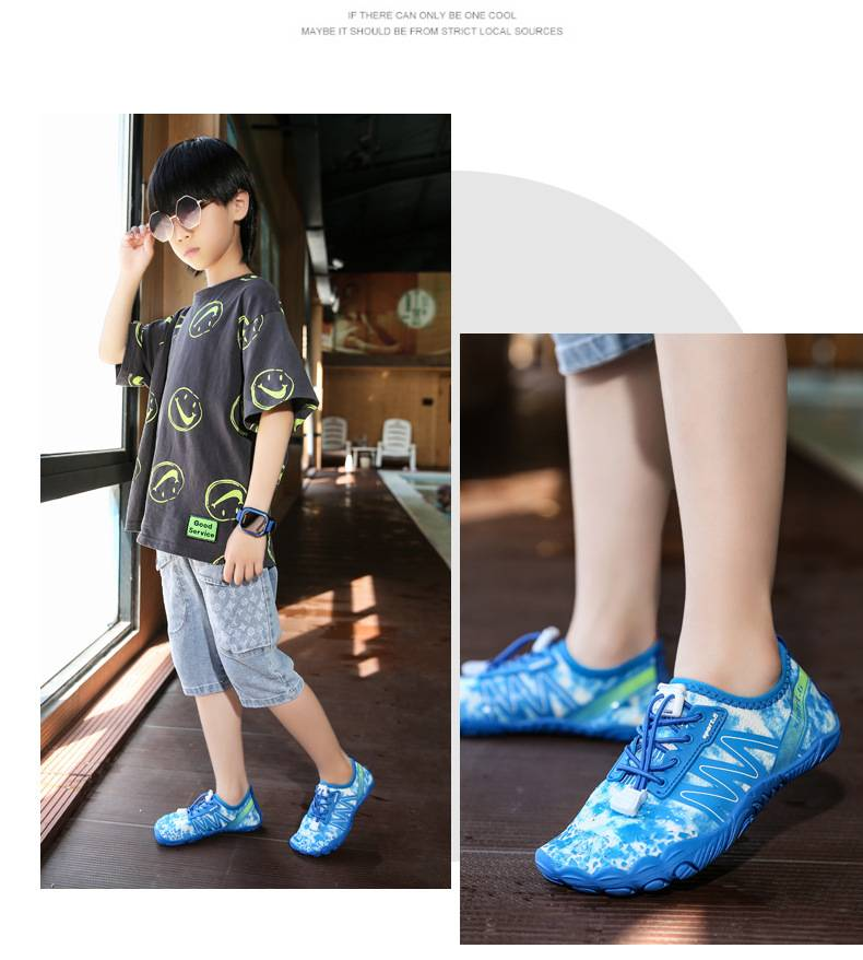 Scarpe da acqua traspiranti per bambini, antiscivolo, ad asciugatura rapida, per spiaggia, nuoto e giochi all'aperto (unisex, taglie 26-35)_voghion.com