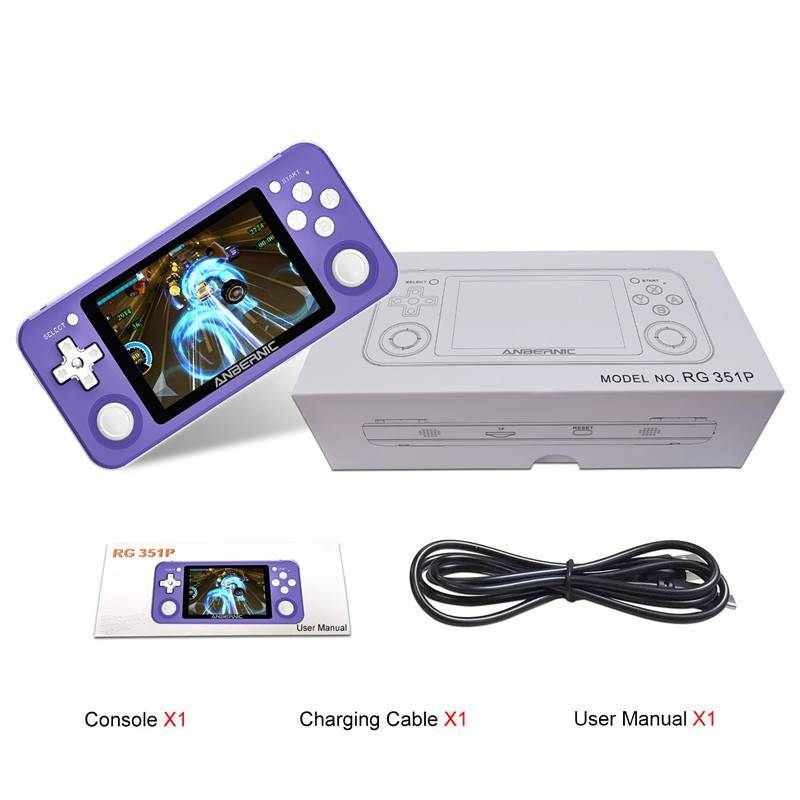 Console de jogos portátil retrô ANBERNIC RG351P - Dispositivo portátil para jogos Linux com 64 GB de armazenamento, suporte multijogador e experiência de jogo clássica e moderna_voghion.com