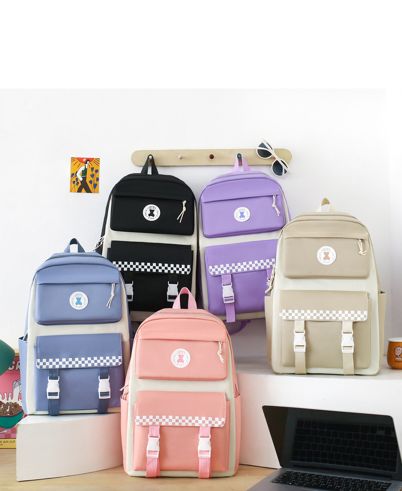 Kinderrucksäcke für die Grundschule, leicht, große Kapazität, für Schüler der Mittelstufe, Campus-Rucksack, vierteiliges Set, lässiger Rucksack_voghion.com