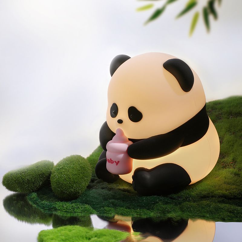Flower Panda Night Light Cartoon Bedroom Atmosphere Light Children's Gift Pat Light Timing Sleep Night Light_voghion.com