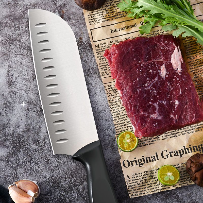 LINSEN Japanese Santoku Knife - 7 Inch Stainless Steel Kitchen Chef Knife With Ergonomic Handle, Ultra Sharp Blade For Fruits, Vegetables, And Meat_voghion.com