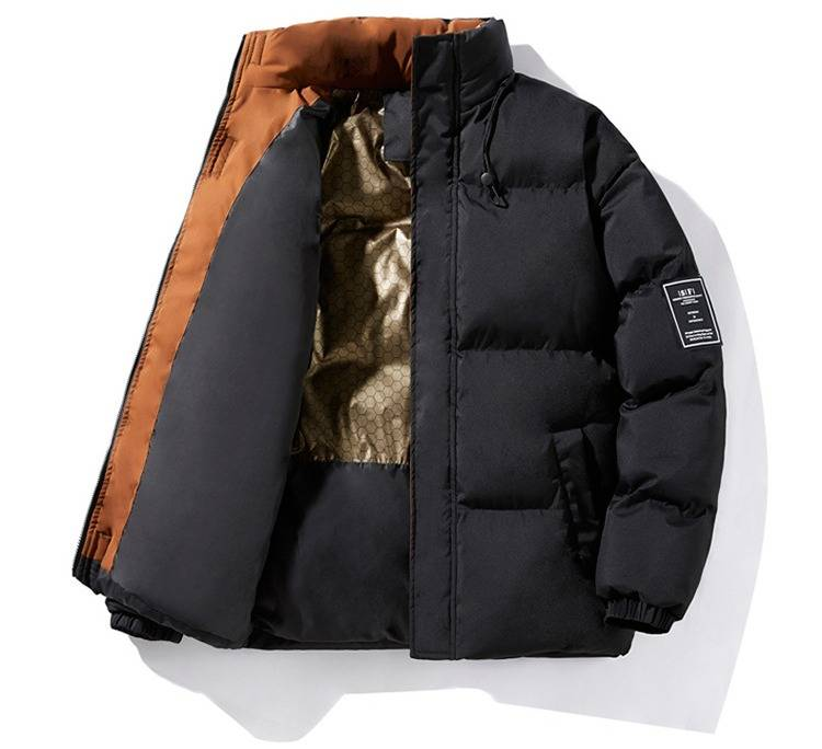 Herren-Steppjacke mit Stehkragen – Wintermantel aus Baumwolle | Schwarz/Weiß/Grün | Größen S–3XL_voghion.com