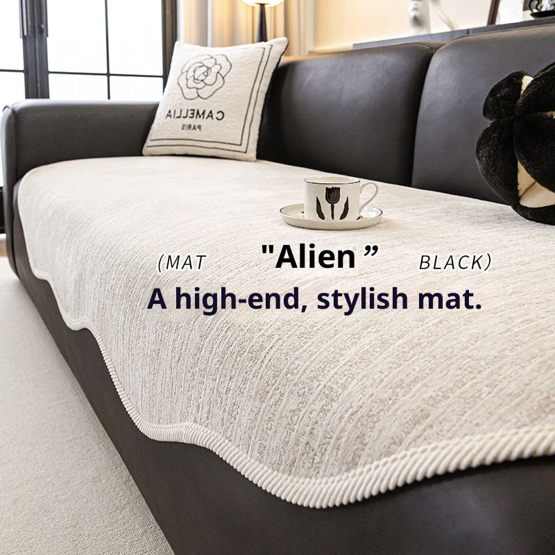 Coussins de canapé en chenille de Hongyuan Fashion – Housses de coussin à rayures modernes pour canapés d'angle (Plusieurs tailles et couleurs disponibles)_voghion.com