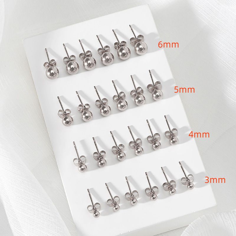 Live Streaming Elegant Mini Rose Plated Smooth Bead For Women Titanium Steel Small Gold Bean Earrings_voghion.com