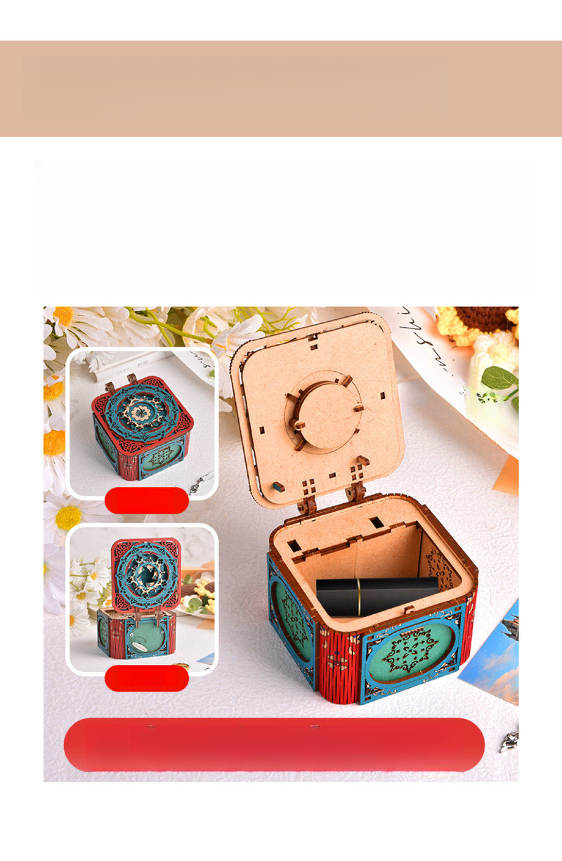 Exquisite Music Handmade DIY Flip Cover Eight-Tone Wooden Assembly Valentine's Day Confession Birthday Gift Box_voghion.com