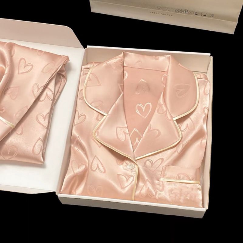 2025 Neue High-End-Nachtwäsche: Langarm-Dünnversion für Damen im Frühling und Herbst, zweiteiliges Heimkleidungsset aus Seide_voghion.com