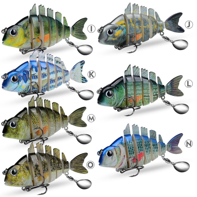 6-teiliger mehrteiliger Fisch-Seefischen mit Spinner-Pailletten, 9 cm, 24,6 g, Bass-Köder_voghion.com