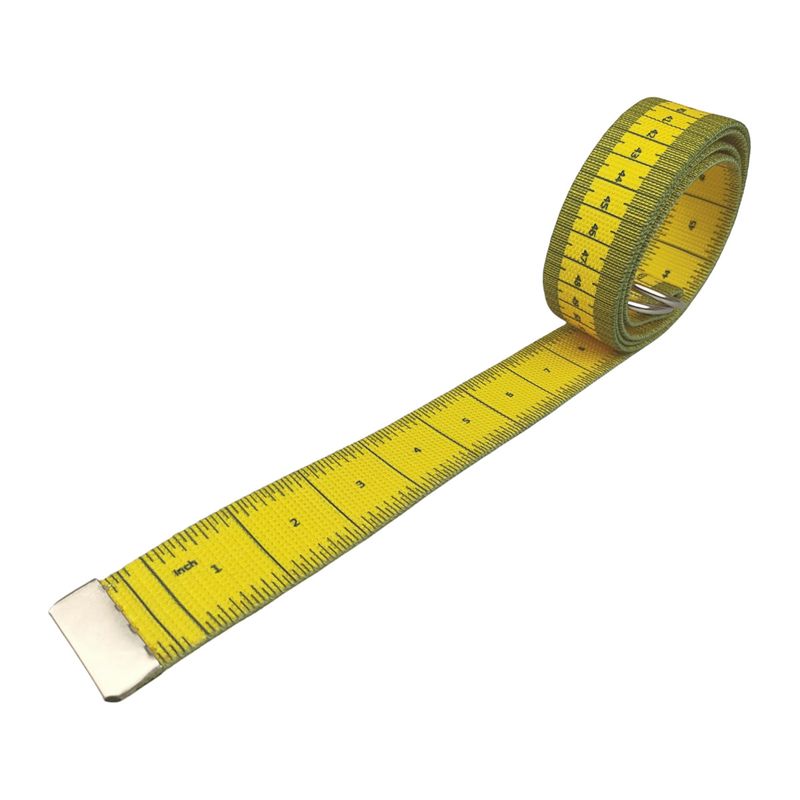 Dual-Sided Printed Measuring Tape Belt - Fashionable Alloy Double Ring Buckle Belt With Original Scale Design, Soft Measuring Tool For Waist_voghion.com