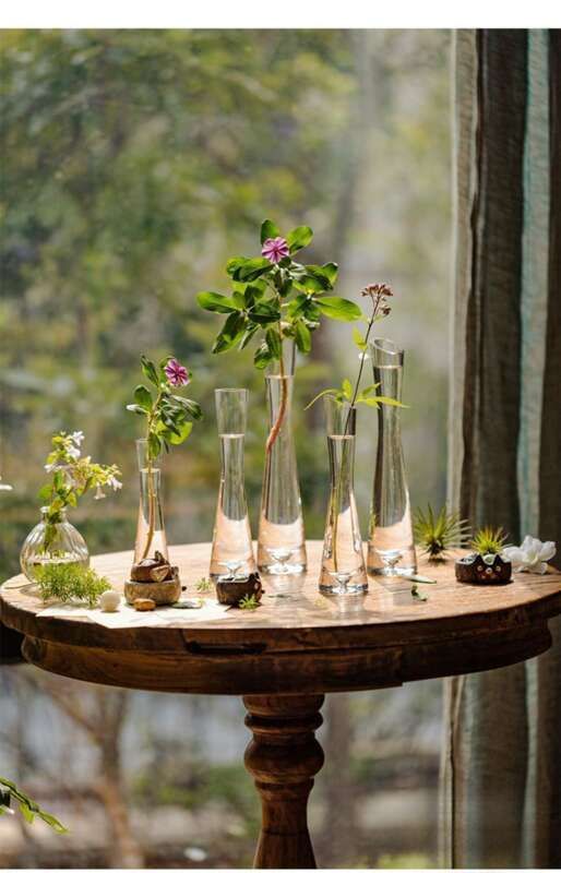 【 46000 People Collected 】 Juhan Nordic Ins High Beauty Arrangement Water Nourishing Small Vase Glass Transparent_voghion.com