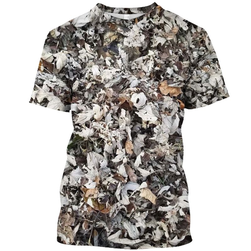 Outdoor Camouflage Jungle Camo Sommer Herren T-Shirt Lustiges O-Ausschnitt Schnelltrocknend Lose Jagd Tough Guy Persönlichkeit Kurzarm Top_voghion.com