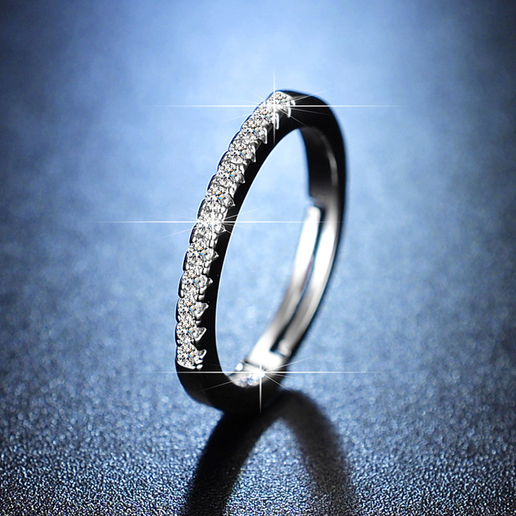 Proposta femminile in pietra Mosang simulata Anello con diamante a sei griffe da un carato, flussi live multipli_voghion.com