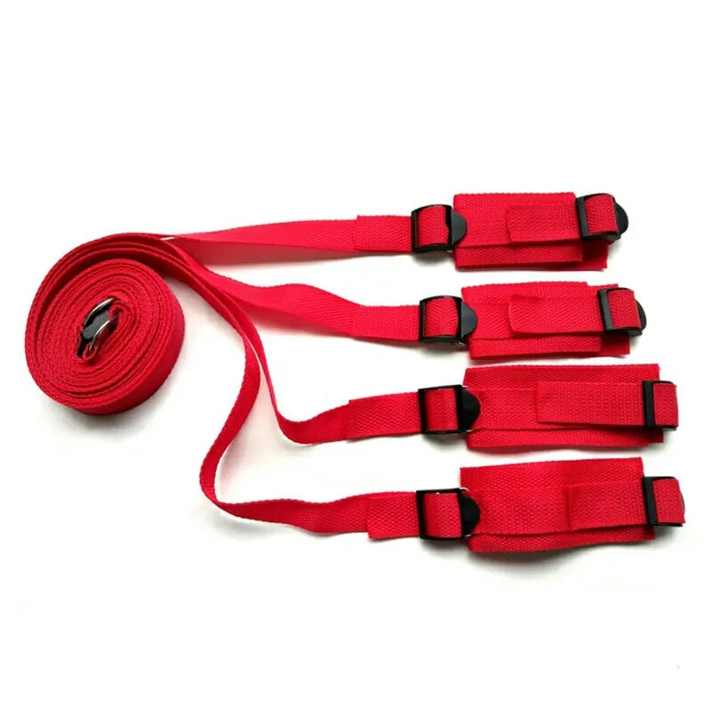 Bilincsek, BDSM, Bondage Set, Ágynemű, BDSM, Bondage Restraint Strap System, Felnőtteknek, Csukló- és Bokabilincsek, Erotikus Szexjáték Női Pároknak, Rabszolgák_voghion.com