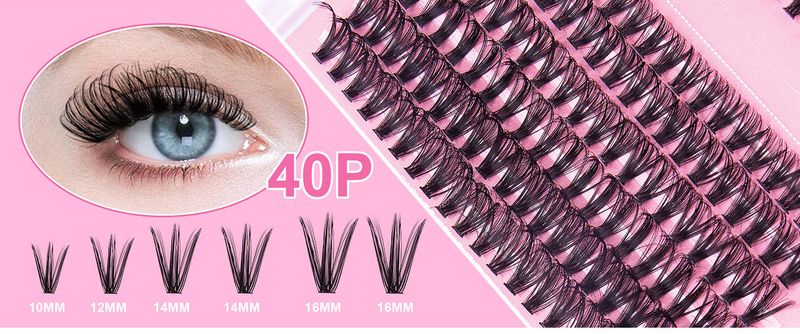 False Eyelashes Single Cluster Diy False Eyelashes Large Capacity 30p +40p Eyelash Self-Married Eyelash Glue Suit_voghion.com