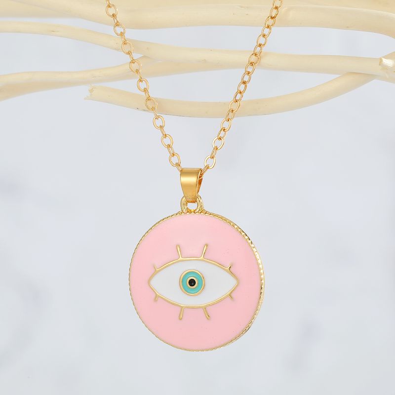 Türkische Blaue Auge Anhänger Legierung Diamant Halskette Großhandel Nihaojewelry_voghion.com