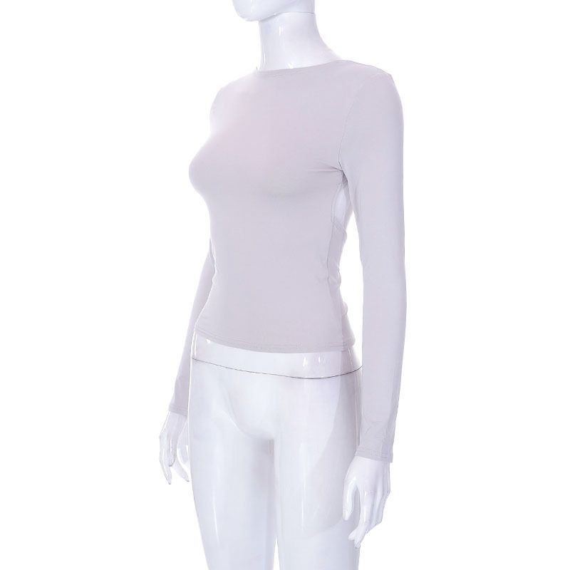 Roupas femininas novas blusas reversíveis de cor sólida_voghion.com