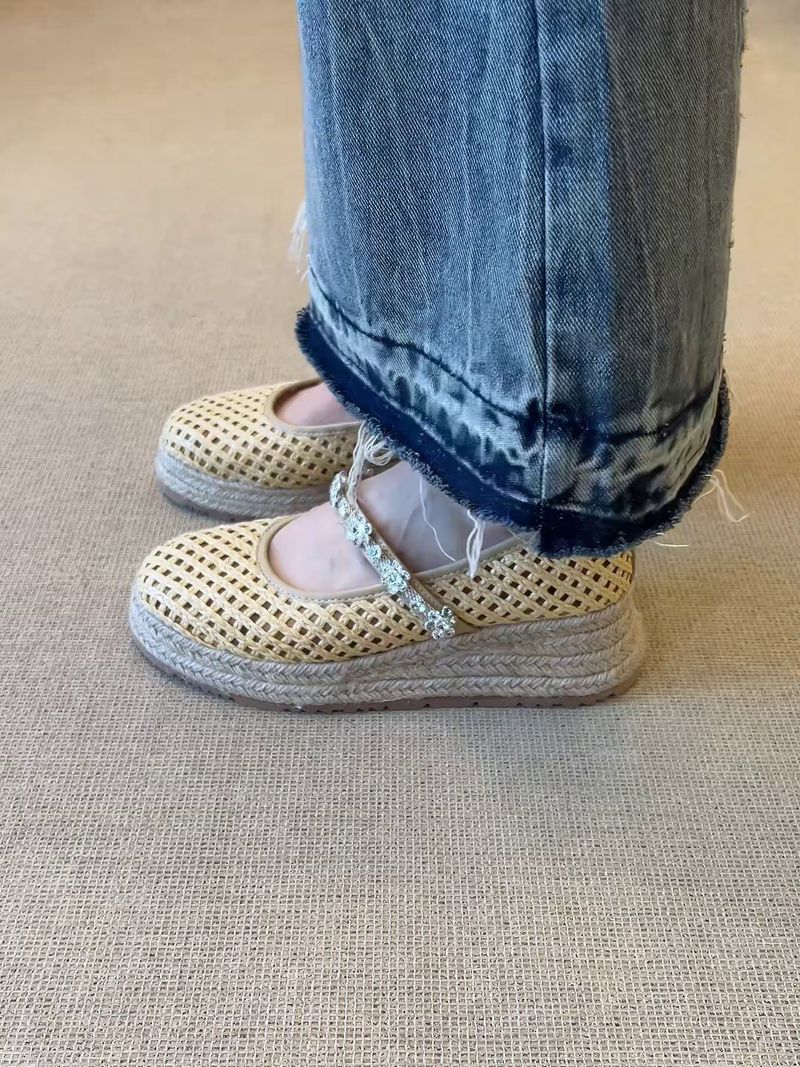 Lan Cabinet Version ~ 2025 New Summer Hollow Thick Clogs Women Roman Sandals Height Increasing Wedge Soft Sole Single_voghion.com