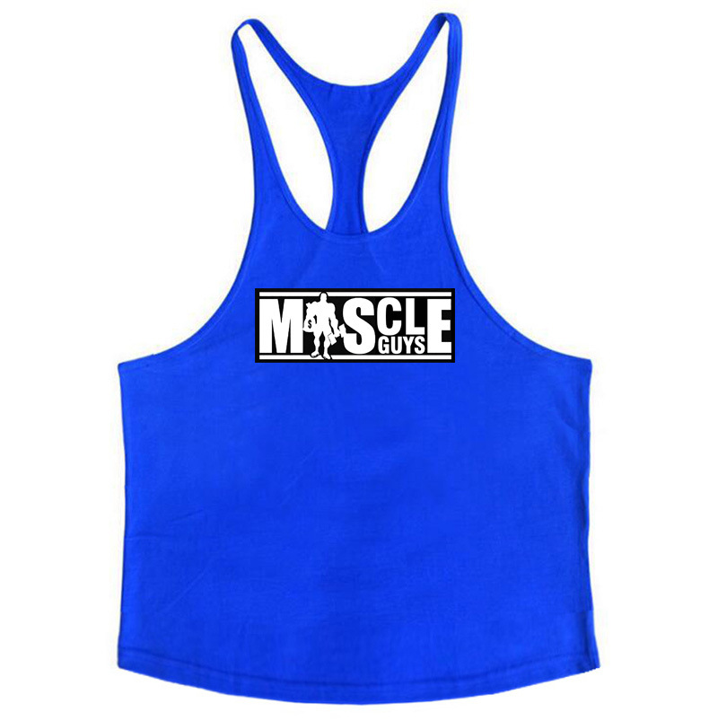 Bodybuilding and Fitness Exercise Deep Digging Thin Shoulder Strap Pure Cotton Fitness Tank Top_voghion.com