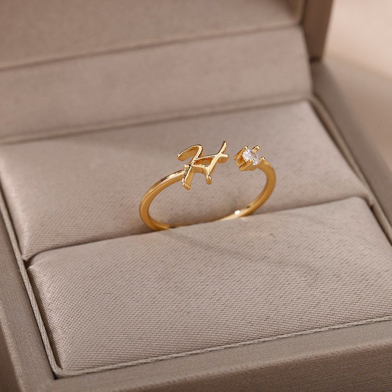 Heiße Verkäufe Heiße Verkäufe A-Z Initial Ringe für Frauen Offene Einstellbare Edelstahl Ehering 2024 Trend Gold Farbe Paar Schmuck_voghion.com