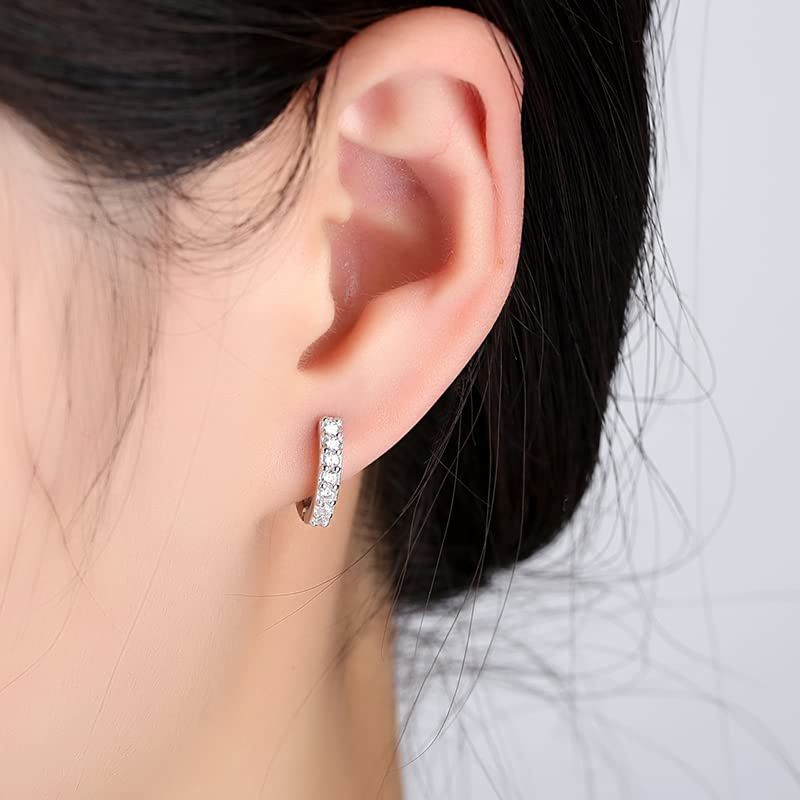 Orecchini a cerchio in acciaio inossidabile con zircone, fibbie per orecchini in acciaio al titanio con zircone intarsiato, orecchini versatili con spirale rotonda e micro zircone intarsiato_voghion.com