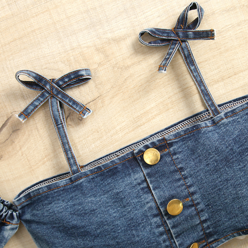 Baby Clothing Girls' Clothes Halter With Pinched Lantern Sleeves Single Breasted Cardigan Top High Waist With Belt Shorts_voghion.com