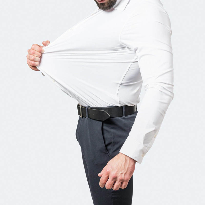 Camicie da uomo a maniche lunghe 2025, abbigliamento formale da lavoro, camicetta sociale, camicie elastiche da uomo, vestibilità slim fit, camicia da uomo_voghion.com