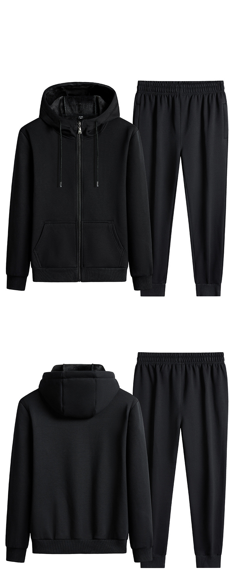 Costume décontracté de Sport pour hommes, manteau à capuche ample, pantalon, Cardigan, haut, ensemble deux pièces à la mode_voghion.com